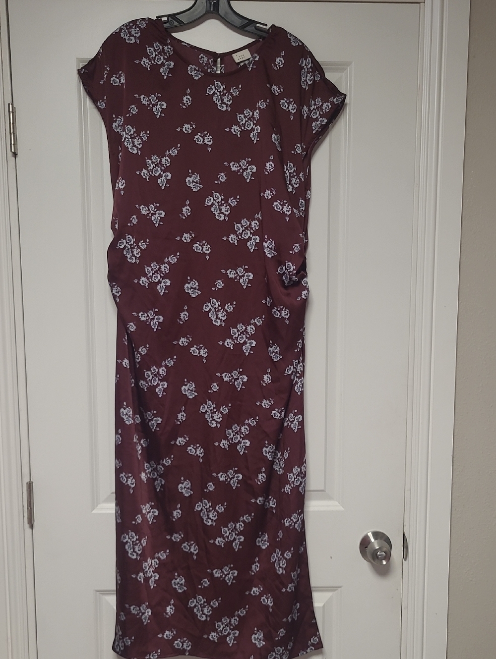 a new day Burgundy Floral Maxi Dress